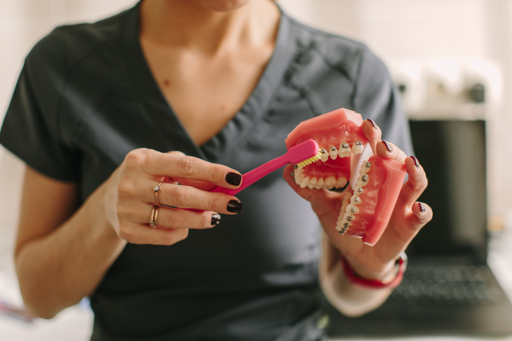 teeth-cleaning with braces